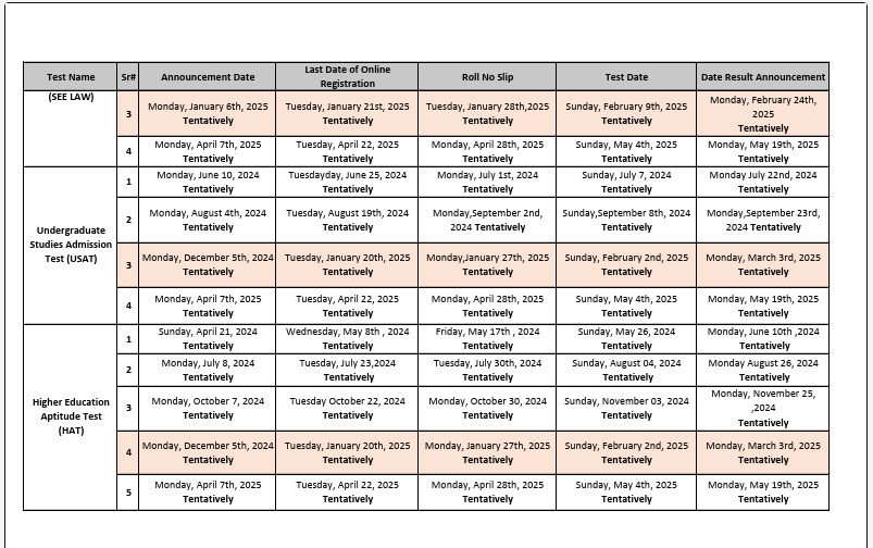 LAT Test Date 2025 – Updated Timetable 1 LAT Test Date 2025 – Updated Timetable